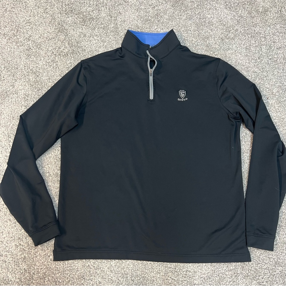 Peter Millar Sweater Men's Small Black 1/4 Zipper Pullover Golf E4 Wicking